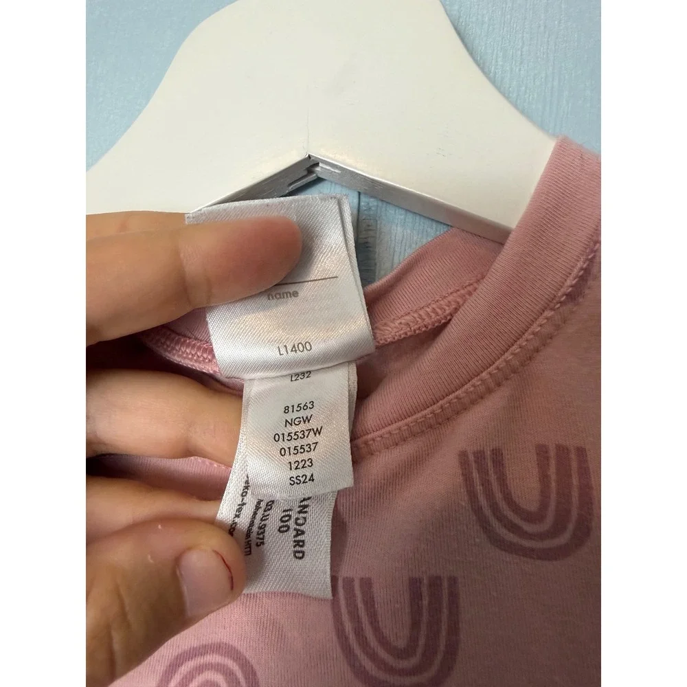 Hanna Andersson Hannasoft Pink Rainbow Tencel Pajama Set Kids Size 2T 85cm